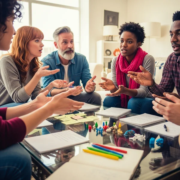 Freunde, die kreative Varianten von „Nie habe ich jemals“ brainstormen