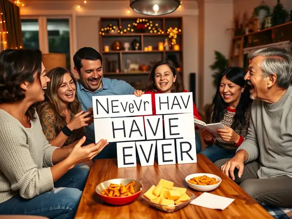 Familie Ich hab noch nie Lachen Geschichten Wohnzimmer