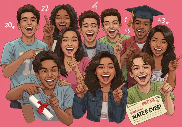 Friends playing Never Have I Ever with Netflix show elements