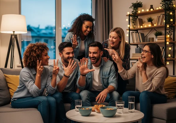 Freunde spielen Ich hab noch nie auf einer Party.