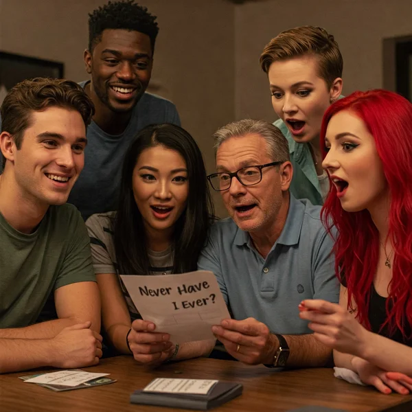 Friends enjoying fun interactive Never Have I Ever session