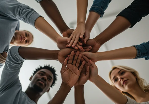 Diverse group creating a safe, inclusive space for sharing